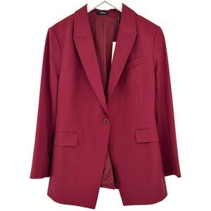 NWT Theory Etiennette Blazer - Mulberry Red Wool Blazer Suit Jacket sz 10